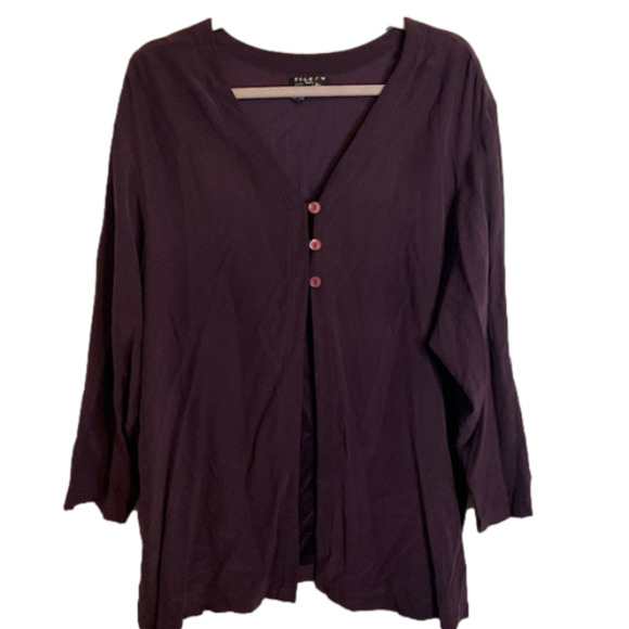 Eileen Fisher Sweaters - EILEEN Fisher purple silk cover up size 2